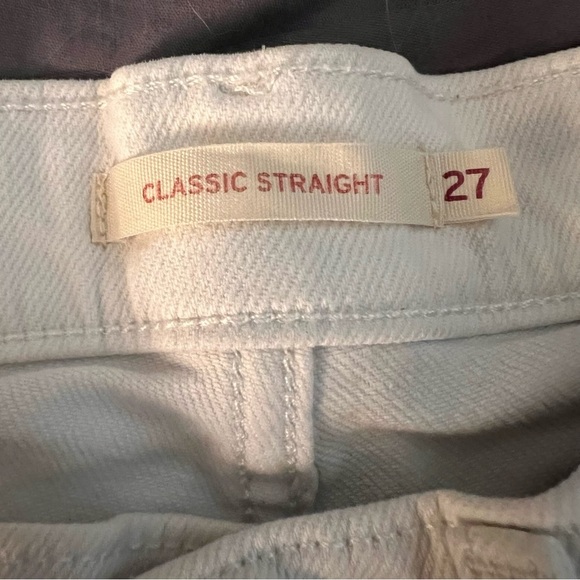 Levi's White Classic Straight Leg Jeans Women's Size 27 Denim Pants - Picture 2 of 9